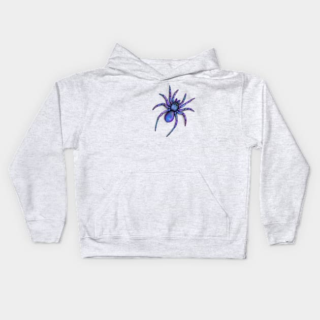 Purple Opal Tarantula Kids Hoodie by Vivid Chaos